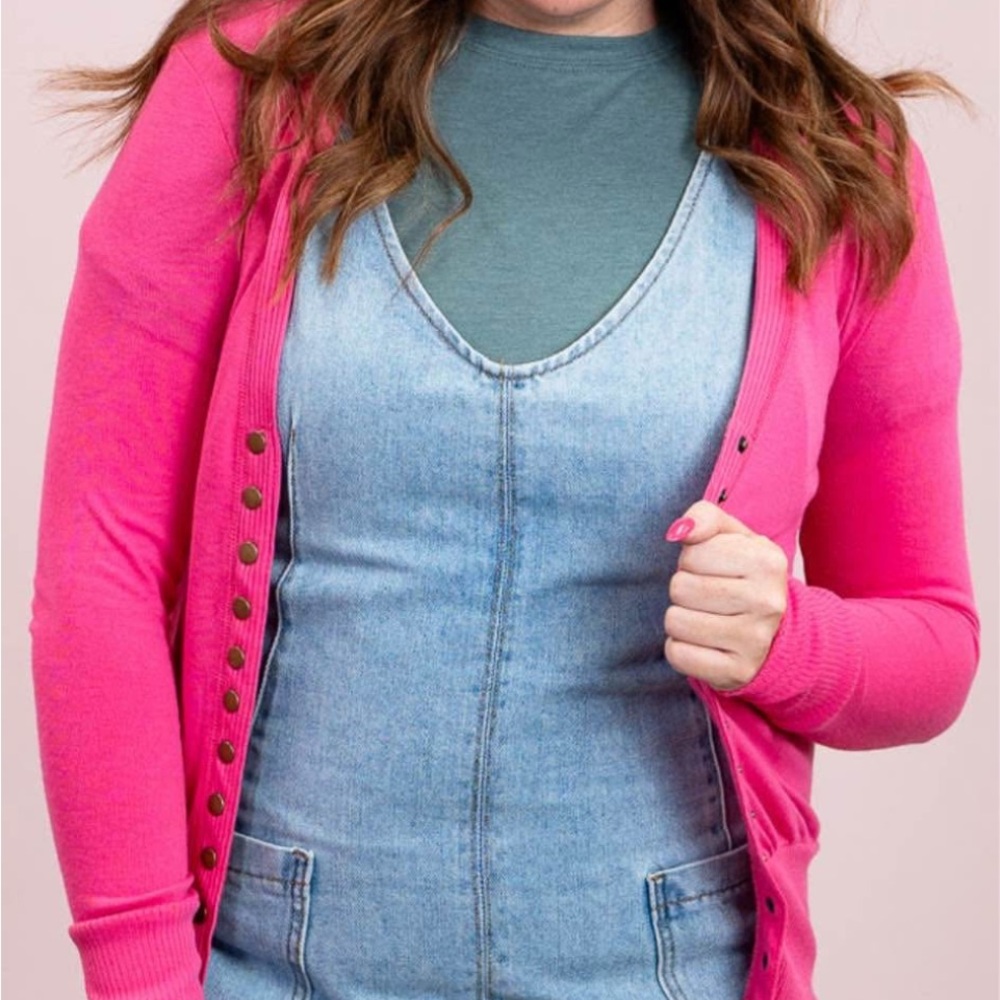 Zenana Outfitters Hot Pink Women's Cardigan